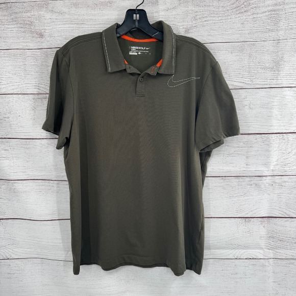 Nike Golf Sport Polo Shirt Dri-FIT Athletic Fit Embroidered Logo Mens Size Large - Picture 1 of 8